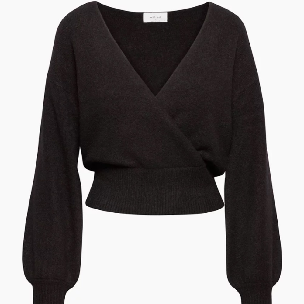 Aritzia- Wilfred Dear V-neck Wrap Sweater.